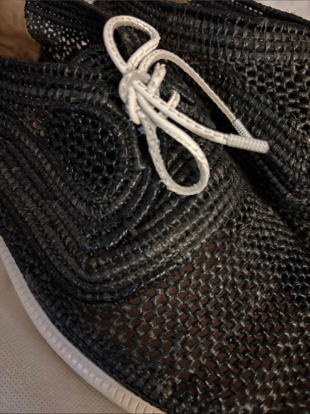 Robert Clergerie Straw Oxfords Sneakers Black size 8.5 - Picture 2 of 12